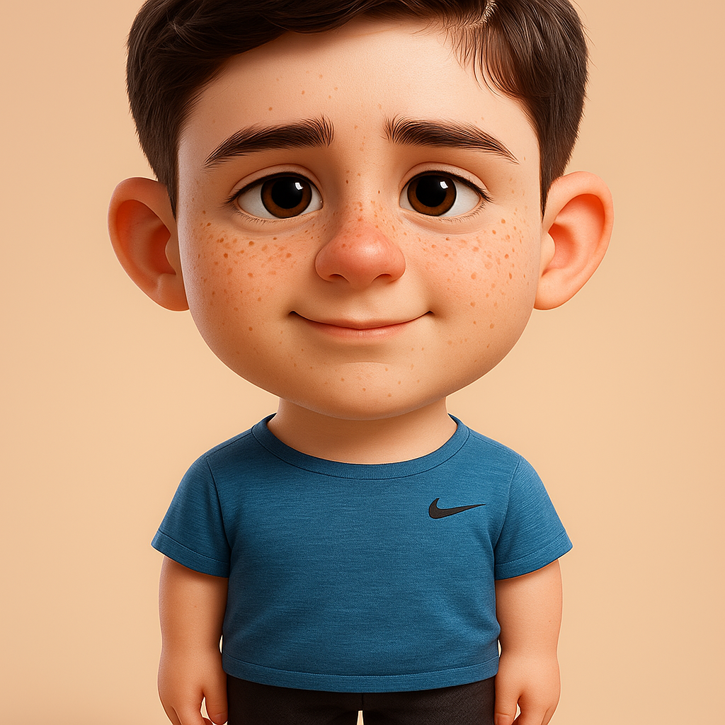 Dominic as a stylized 3D collectible figure in streetwear